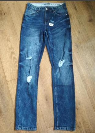 Классные стрейчевые джинсы с потертостями от livergy, р. 46, 48, 50. являются замерами!1 фото