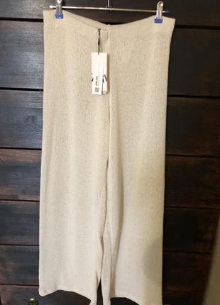 Новые мега стильные вязанные брюки - палаццо на резинке кроше 50-54 р от zara1 фото