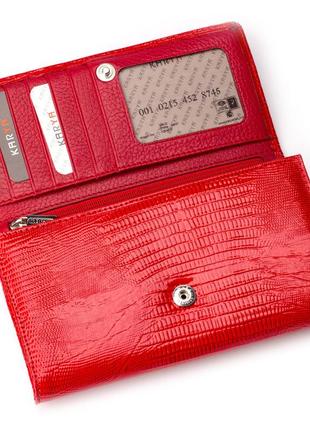Женский кошелек karya 1088-074 кожаный красный4 фото