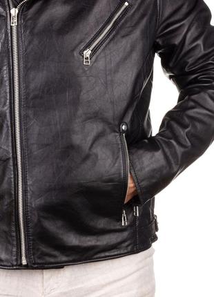 Мужская кожаная куртка косуха david moore ryson черный7 фото