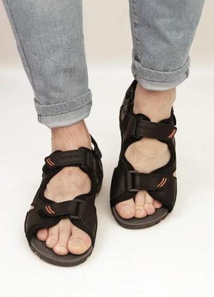 Мужские сандали кожаные черные (из натуральной коди черного цвета) - мужская обувь на лето 20224 фото
