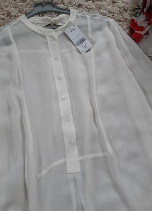 Стильная вискозная блуза в молочном цвете5 фото