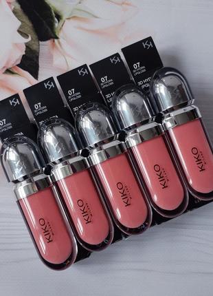 Блиск kiko milano 07, блиск кіко 07, блиск для губ 3d hydra lipgloss kiko milano 27 07