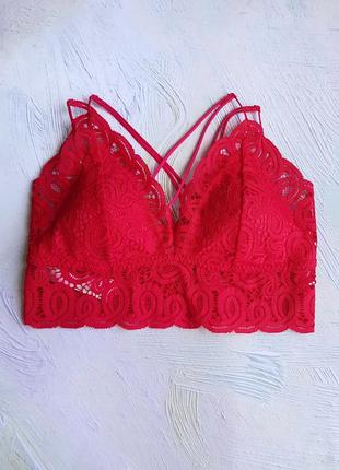 Топ мереживний червоний victoria's secret