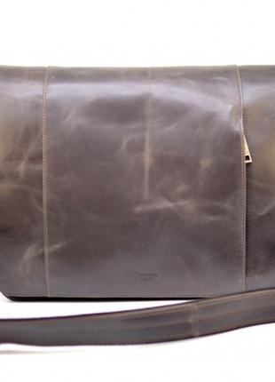 Большая мужская сумка-почтальон из натуральной кожи gс-7338-3md бренда tarwa1 фото