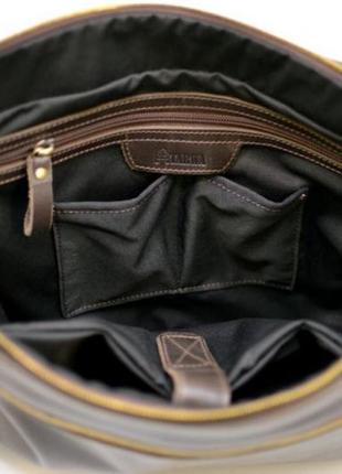 Большая мужская сумка-почтальон из натуральной кожи gс-7338-3md бренда tarwa6 фото