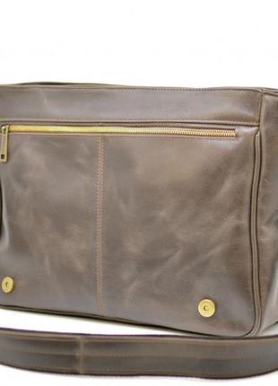 Большая мужская сумка-почтальон из натуральной кожи gс-7338-3md бренда tarwa4 фото