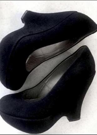 Туфли черные замшевые