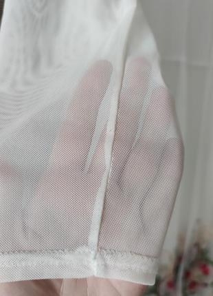 Накидка пляжная кардиган сетка белая молочная вышивка с-м-л7 фото