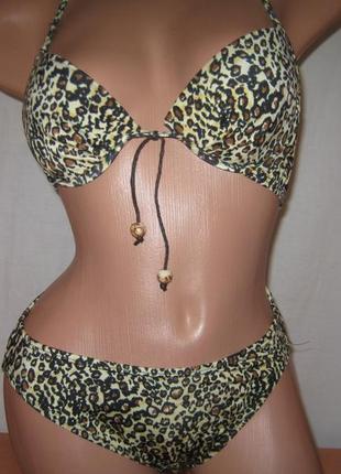 Купальник женский б/у раздельный тигровый р.44-46