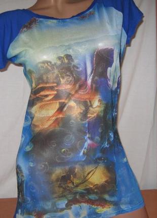 Футболка жіноча сіткою б/у з малюнком