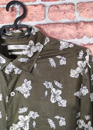 Легкая рубашка с принтом с цветами mango mng