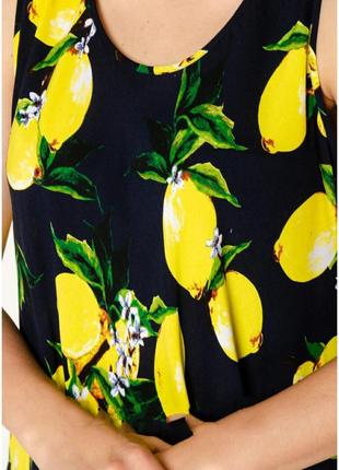 Летнее хлопковое платье в лимоны3 фото