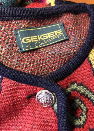 Geiger яркая кофта кардиган на пуговицах шерсть8 фото