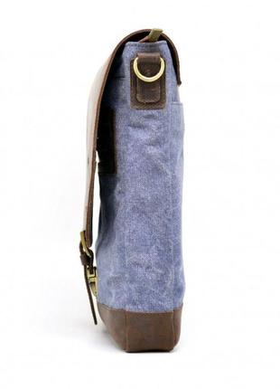 Вертикальная мужская сумка парусина и кожа rk-1808-4lx tarwa5 фото