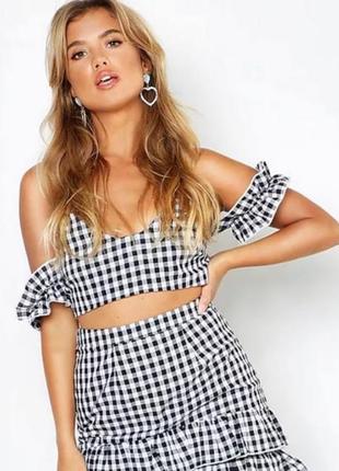 Клетчатый топ boohoo / топ топик в клетку