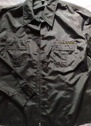 Esprit рубашка хаки плащевка 5