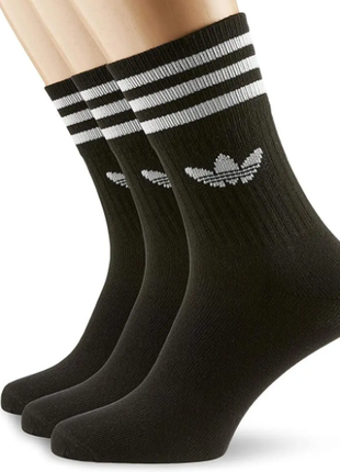 Высокие черные спортивные носки адидас