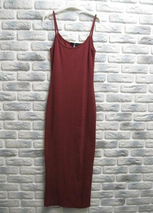 Длинное базовое платье сарафан труба / missguided