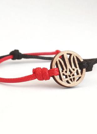 Патріотичні браслети червоно - чорний з гербом