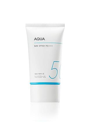 Сонцезахисний зволожуючий гель missha all around safe block aqua sun gel spf50+ pa++++1 фото