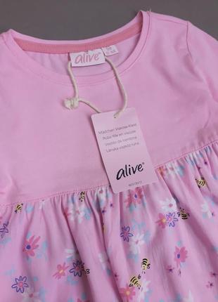 Новое легкое платье alive на девочку розовое с пчелками3 фото
