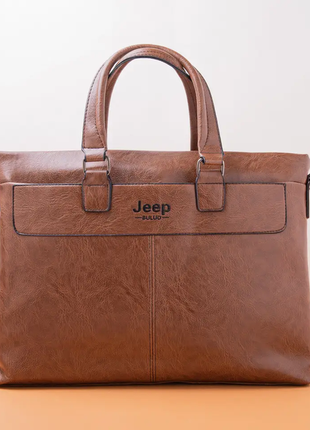 Сумка школьная для старшеклассников портфель-сумка jeep коричневая