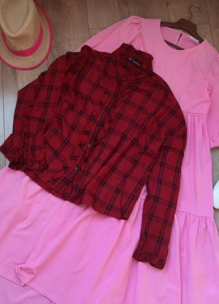 Бавовняна сорочка з рюшкою від zara