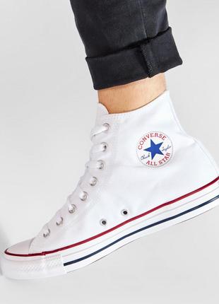 Кеди converse all star high optical white (m7650)