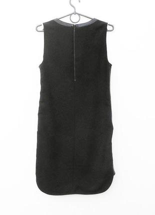 Черное платье с вставками с натуральной кожи  от mango3 фото