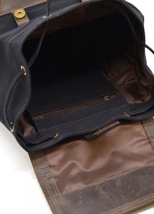 Городской рюкзак rac-0010-4lx из канваса и натуральной кожи8 фото