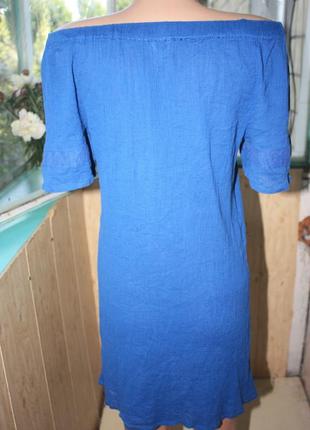 Легке натуральне плаття з вишивкою5 фото
