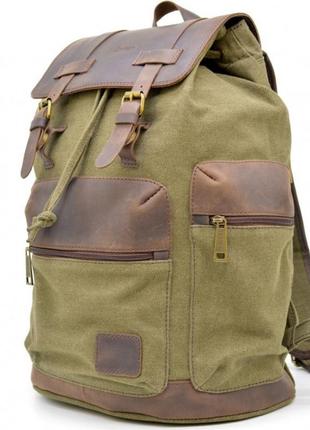 Городской рюкзак микс из парусины и кожи rh-0010-4lx от бренда tarwa