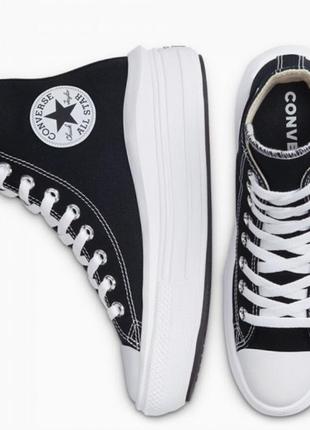 Кеді високі на платформі чорні converse chuck taylor all star high top4 фото