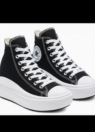 Кеди високі на платформі чорні converse chuck taylor all star high top5 фото