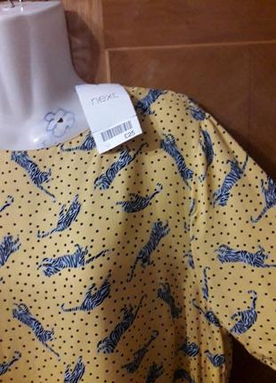 Нова 100% віскоза брендовий стильна блуза р. 12 від next тигри