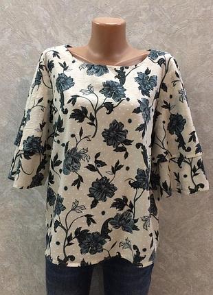 Блуза у квіти з рукавами-воланами marks&spencer