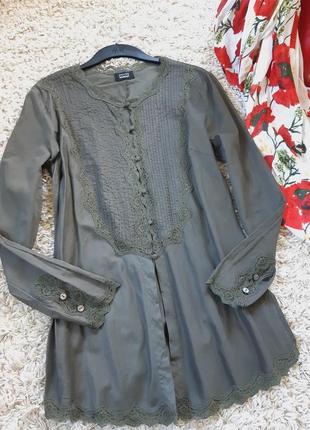 Мега  тонкая хлопковая удлинённая блуза,  steffen  schraut,  p. 38-409 фото