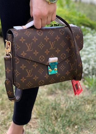 Сумка женская коричневая канва брендовая в стиле луи витон метис louis vuitton