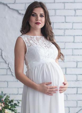 Белое свадебное платье для беременных, платье на роспись2 фото