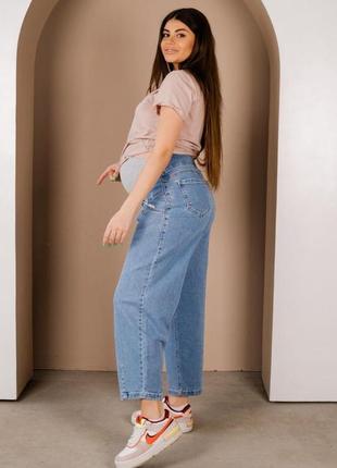Штани кюлоти джинсові з високою спинкою для майбутніх мам3 фото
