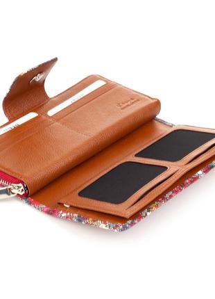 Женский кожаный кошелек karya 1119-246 цветочный принт7 фото