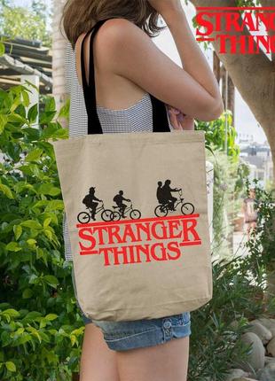 Тканевая эко сумка шоппер stranger things #3