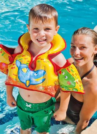 Детский плавательный надувной жилет с нарукавниками intex2 фото