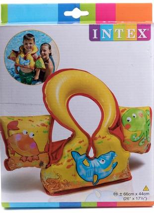 Детский плавательный надувной жилет с нарукавниками intex8 фото