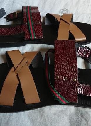 Фірмові італійські шкіряні босоніжки сандалі ,made in italy 🇮🇹, нові,розмір 43-44.1 фото