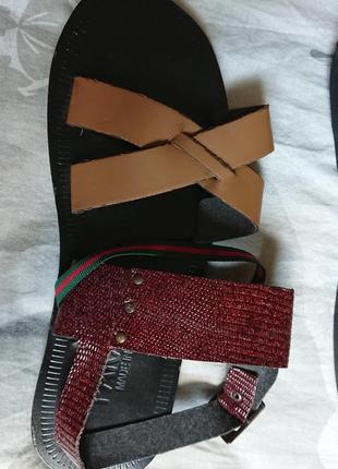 Фірмові італійські шкіряні босоніжки сандалі ,made in italy 🇮🇹, нові,розмір 43-44.3 фото