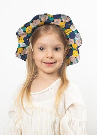 Дитяча шляпка з каітками бантом капелюшок для дівчинки соломенная шляпа4 фото