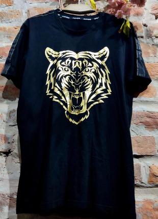 Стильна футболка з тигром black squard2 фото