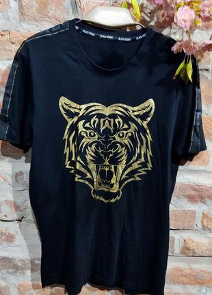 Стильна футболка з тигром black squard1 фото